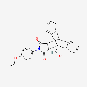 17-(4-Ethoxyphenyl)-16,18-dioxo-17-azapentacyclo[6.6.5.0~2,7~.0~9,14~.0~15,19~]nonadeca-2,4,6,9,11,13-hexaene-1-carbaldehyde (non-preferred name)