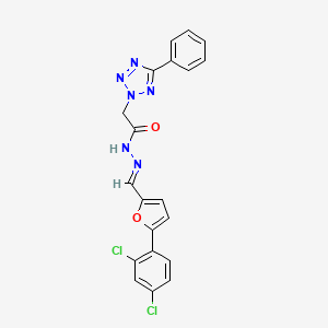 molecular formula C20H14Cl2N6O2 B11110574 N'-{(E)-[5-(2,4-dichlorophenyl)furan-2-yl]methylidene}-2-(5-phenyl-2H-tetrazol-2-yl)acetohydrazide 