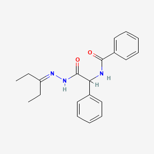 molecular formula C20H23N3O2 B11110599 N-{2-oxo-2-[2-(pentan-3-ylidene)hydrazinyl]-1-phenylethyl}benzamide 