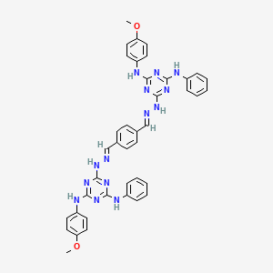 molecular formula C40H36N14O2 B11110615 Terephthalaldehyde 1,4-bis[4-anilino-6-(4-methoxyanilino)-1,3,5-triazin-2-YL]dihydrazone 