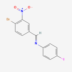 molecular formula C13H8BrIN2O2 B11110619 N-[(E)-(4-bromo-3-nitrophenyl)methylidene]-4-iodoaniline 