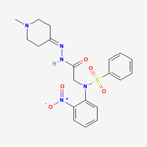 N-{[N'-(1-Methylpiperidin-4-ylidene)hydrazinecarbonyl]methyl}-N-(2-nitrophenyl)benzenesulfonamide