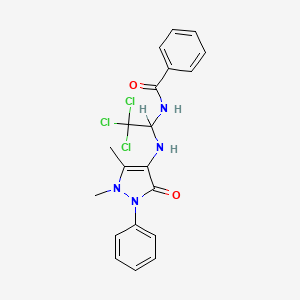 molecular formula C20H19Cl3N4O2 B11110712 N-{2,2,2-trichloro-1-[(1,5-dimethyl-3-oxo-2-phenyl-2,3-dihydro-1H-pyrazol-4-yl)amino]ethyl}benzamide 