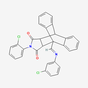 17-(2-chlorophenyl)-1-{(E)-[(3-chlorophenyl)imino]methyl}-17-azapentacyclo[6.6.5.0~2,7~.0~9,14~.0~15,19~]nonadeca-2,4,6,9,11,13-hexaene-16,18-dione (non-preferred name)