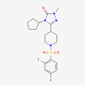 molecular formula C19H24F2N4O3S B11110722 4-cyclopentyl-3-(1-((2,4-difluorophenyl)sulfonyl)piperidin-4-yl)-1-methyl-1H-1,2,4-triazol-5(4H)-one 