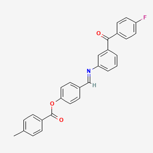 4-[(E)-({3-[(4-fluorophenyl)carbonyl]phenyl}imino)methyl]phenyl 4-methylbenzoate