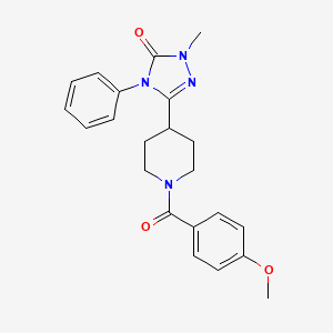 molecular formula C22H24N4O3 B11110747 3-(1-(4-methoxybenzoyl)piperidin-4-yl)-1-methyl-4-phenyl-1H-1,2,4-triazol-5(4H)-one 