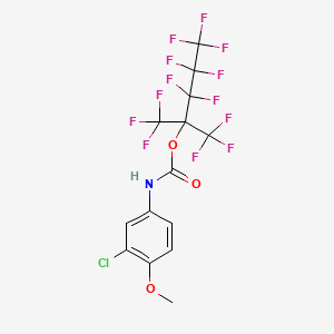 molecular formula C14H7ClF13NO3 B11110761 1,1,1,3,3,4,4,5,5,5-Decafluoro-2-(trifluoromethyl)pentan-2-yl (3-chloro-4-methoxyphenyl)carbamate 