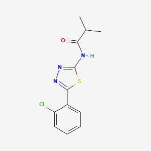 molecular formula C12H12ClN3OS B11110769 N-[5-(2-chlorophenyl)-1,3,4-thiadiazol-2-yl]-2-methylpropanamide 