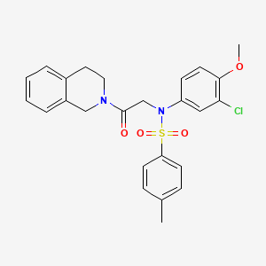 N-(3-chloro-4-methoxyphenyl)-N-[2-(3,4-dihydro-1H-isoquinolin-2-yl)-2-oxoethyl]-4-methylbenzenesulfonamide