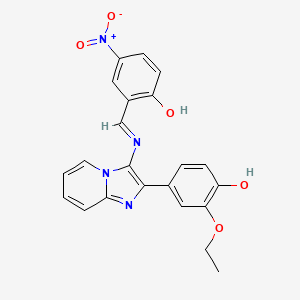 2-ethoxy-4-(3-{[(E)-(2-hydroxy-5-nitrophenyl)methylidene]amino}imidazo[1,2-a]pyridin-2-yl)phenol