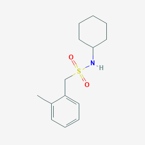 molecular formula C14H21NO2S B11110817 N-cyclohexyl-1-(2-methylphenyl)methanesulfonamide 