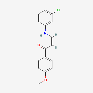 molecular formula C16H14ClNO2 B11110821 (2Z)-3-[(3-chlorophenyl)amino]-1-(4-methoxyphenyl)prop-2-en-1-one 