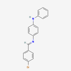 molecular formula C19H15BrN2 B11110850 N-[(E)-(4-bromophenyl)methylidene]-N'-phenylbenzene-1,4-diamine 