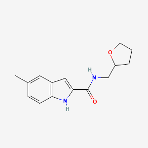 molecular formula C15H18N2O2 B11110872 5-methyl-N-(tetrahydrofuran-2-ylmethyl)-1H-indole-2-carboxamide 