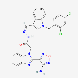 2-[2-(4-amino-1,2,5-oxadiazol-3-yl)-1H-benzimidazol-1-yl]-N'-{(Z)-[1-(2,4-dichlorobenzyl)-1H-indol-3-yl]methylidene}acetohydrazide