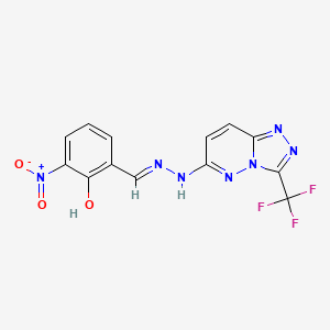 2-nitro-6-[(E)-{2-[3-(trifluoromethyl)[1,2,4]triazolo[4,3-b]pyridazin-6-yl]hydrazinylidene}methyl]phenol