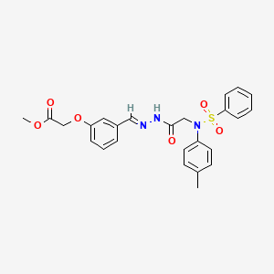 Methyl 2-{3-[(E)-({2-[N-(4-methylphenyl)benzenesulfonamido]acetamido}imino)methyl]phenoxy}acetate