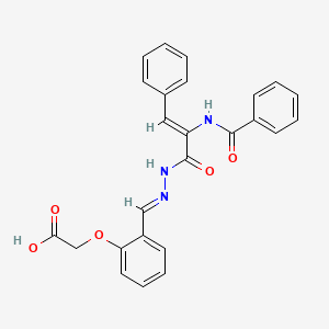 {2-[(E)-(2-{(2Z)-3-phenyl-2-[(phenylcarbonyl)amino]prop-2-enoyl}hydrazinylidene)methyl]phenoxy}acetic acid