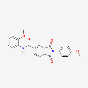 molecular formula C23H18N2O5 B11110926 N-(2-methoxyphenyl)-2-(4-methoxyphenyl)-1,3-dioxo-2,3-dihydro-1H-isoindole-5-carboxamide 