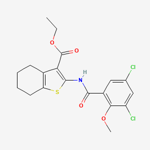 molecular formula C19H19Cl2NO4S B11110955 Ethyl 2-(3,5-dichloro-2-methoxybenzamido)-4,5,6,7-tetrahydrobenzo[b]thiophene-3-carboxylate 