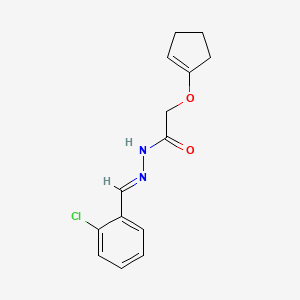 molecular formula C14H15ClN2O2 B11110996 N'-[(E)-(2-chlorophenyl)methylidene]-2-(cyclopent-1-en-1-yloxy)acetohydrazide 