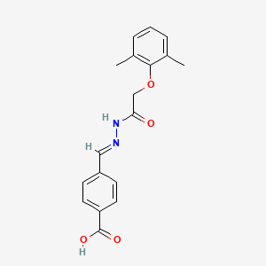 molecular formula C18H18N2O4 B11111002 4-[(E)-{2-[(2,6-dimethylphenoxy)acetyl]hydrazinylidene}methyl]benzoic acid 