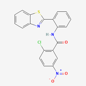 molecular formula C20H12ClN3O3S B11111037 N-[2-(1,3-benzothiazol-2-yl)phenyl]-2-chloro-5-nitrobenzamide 