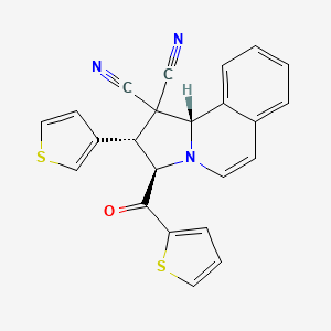 molecular formula C23H15N3OS2 B11111048 (2S,3R,10bS)-2-(thiophen-3-yl)-3-(thiophen-2-ylcarbonyl)-2,3-dihydropyrrolo[2,1-a]isoquinoline-1,1(10bH)-dicarbonitrile 