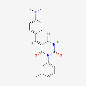 (5E)-5-[4-(dimethylamino)benzylidene]-1-(3-methylphenyl)pyrimidine-2,4,6(1H,3H,5H)-trione