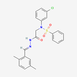 molecular formula C23H22ClN3O3S B11111065 N-(3-Chlorophenyl)-N-({N'-[(E)-(2,5-dimethylphenyl)methylidene]hydrazinecarbonyl}methyl)benzenesulfonamide 