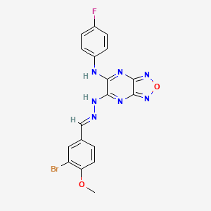 6-[(2E)-2-(3-bromo-4-methoxybenzylidene)hydrazinyl]-N-(4-fluorophenyl)[1,2,5]oxadiazolo[3,4-b]pyrazin-5-amine