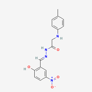 molecular formula C16H16N4O4 B11111104 N'-[(E)-(2-Hydroxy-5-nitrophenyl)methylidene]-2-[(4-methylphenyl)amino]acetohydrazide 