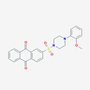 molecular formula C25H22N2O5S B11111131 2-{[4-(2-Methoxyphenyl)piperazin-1-yl]sulfonyl}anthracene-9,10-dione 