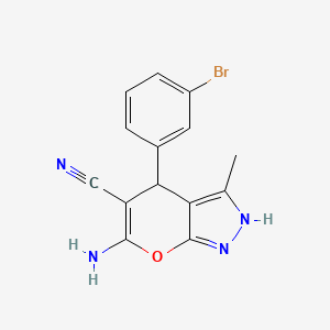 6-Amino-4-(3-bromophenyl)-3-methyl-1,4-dihydropyrano[2,3-c]pyrazole-5-carbonitrile