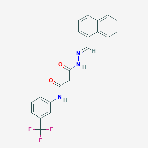 3-[(2E)-2-(naphthalen-1-ylmethylidene)hydrazinyl]-3-oxo-N-[3-(trifluoromethyl)phenyl]propanamide