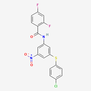 molecular formula C19H11ClF2N2O3S B11111164 N-{3-[(4-chlorophenyl)sulfanyl]-5-nitrophenyl}-2,4-difluorobenzamide 