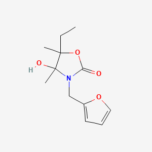 molecular formula C12H17NO4 B11111167 5-Ethyl-3-(furan-2-ylmethyl)-4-hydroxy-4,5-dimethyl-1,3-oxazolidin-2-one 