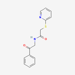 molecular formula C15H14N2O2S B11111174 N-(2-oxo-2-phenylethyl)-2-(pyridin-2-ylsulfanyl)acetamide 