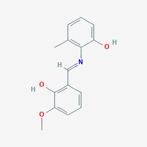 molecular formula C15H15NO3 B11111177 2-{[(E)-(2-hydroxy-3-methoxyphenyl)methylidene]amino}-3-methylphenol 