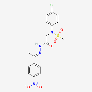 molecular formula C17H17ClN4O5S B11111182 N-(4-Chlorophenyl)-N-({N'-[(1E)-1-(4-nitrophenyl)ethylidene]hydrazinecarbonyl}methyl)methanesulfonamide 