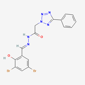 N'-[(E)-(3,5-dibromo-2-hydroxyphenyl)methylidene]-2-(5-phenyl-2H-tetrazol-2-yl)acetohydrazide