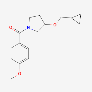 molecular formula C16H21NO3 B11111201 3-(Cyclopropylmethoxy)-1-(4-methoxybenzoyl)pyrrolidine 