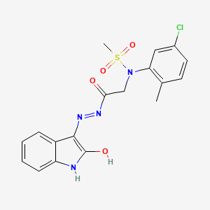 N-(5-Chloro-2-methylphenyl)-N-({N'-[(3Z)-2-oxo-2,3-dihydro-1H-indol-3-ylidene]hydrazinecarbonyl}methyl)methanesulfonamide