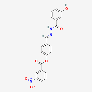 4-[(E)-{2-[(3-hydroxyphenyl)carbonyl]hydrazinylidene}methyl]phenyl 3-nitrobenzoate