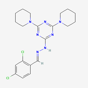 2-[(2E)-2-(2,4-dichlorobenzylidene)hydrazinyl]-4,6-di(piperidin-1-yl)-1,3,5-triazine