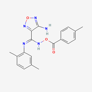 molecular formula C19H19N5O3 B11111267 [[C-(4-amino-1,2,5-oxadiazol-3-yl)-N-(2,5-dimethylphenyl)carbonimidoyl]amino] 4-methylbenzoate CAS No. 5796-62-3