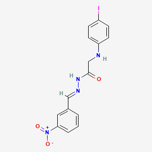 molecular formula C15H13IN4O3 B11111275 2-[(4-Iodophenyl)amino]-N'-[(E)-(3-nitrophenyl)methylidene]acetohydrazide 