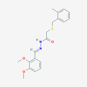 N'-[(E)-(2,3-dimethoxyphenyl)methylidene]-2-[(2-methylbenzyl)sulfanyl]acetohydrazide