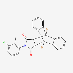 molecular formula C25H16Br2ClNO2 B11111345 1,8-Dibromo-17-(3-chloro-2-methylphenyl)-17-azapentacyclo[6.6.5.0~2,7~.0~9,14~.0~15,19~]nonadeca-2,4,6,9,11,13-hexaene-16,18-dione (non-preferred name) 